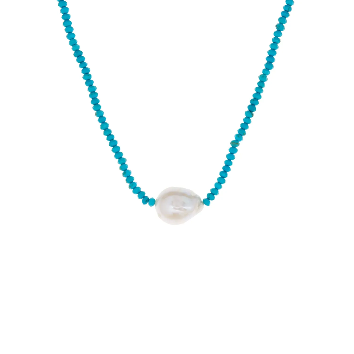 semi-precious stone necklace with pearl