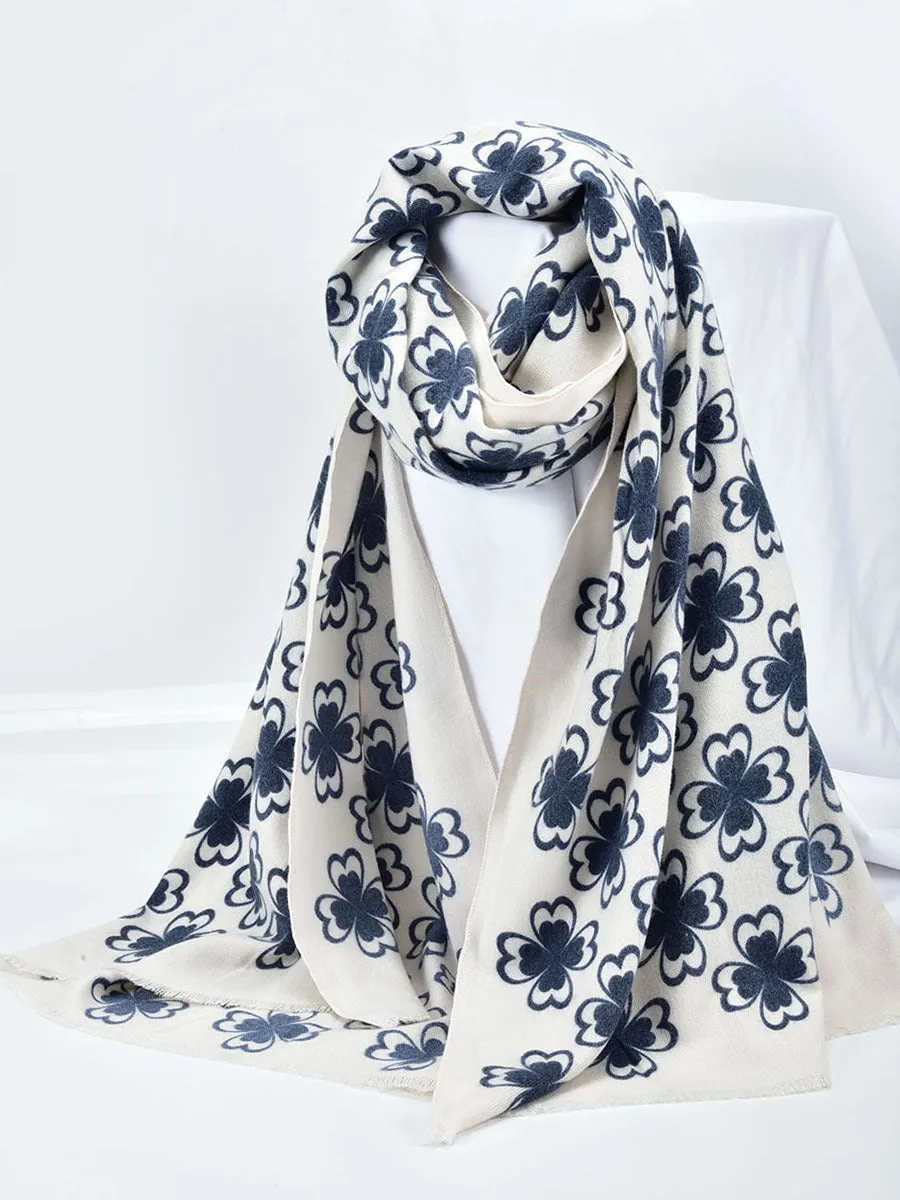 Silk scarf women's satin ethnic style shawl cashmere fashion print warm women's scarf