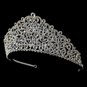 Silver Plated Royal Crystal Bridal Tiara Headpiece