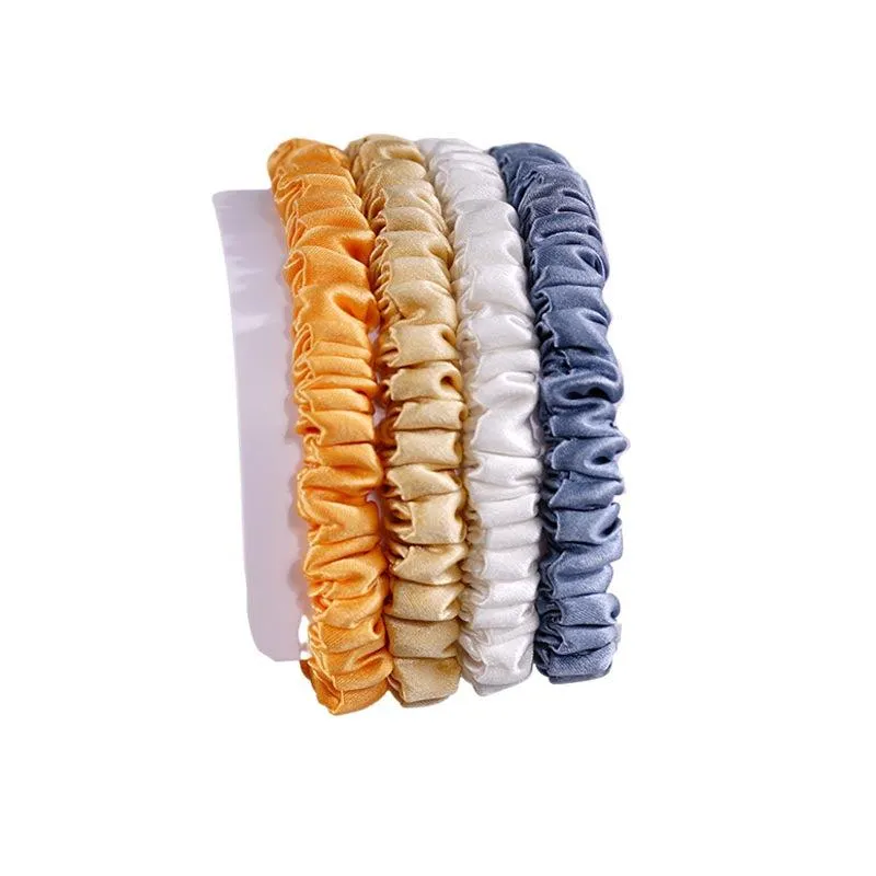 Skinny silk hair ties Seaside Sunset - 4 Pack - dropshipping