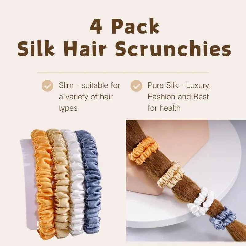 Skinny silk hair ties Seaside Sunset - 4 Pack - dropshipping