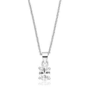 Sterling Silver Oval Cut Cubic Zirconia Pendant