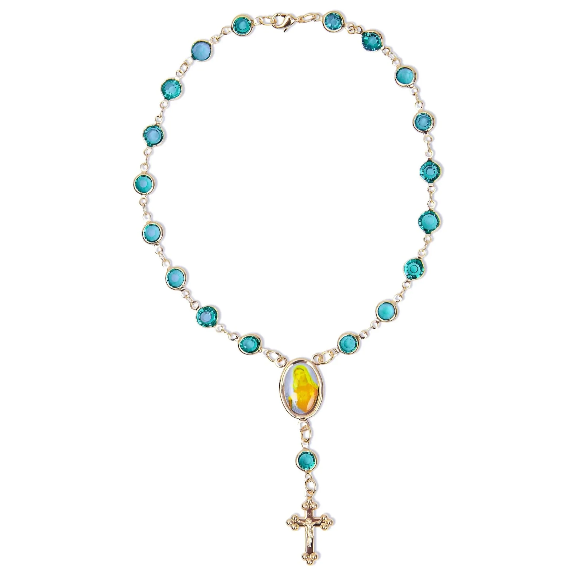 THE AQUA MARINE ROSARY ANKLET