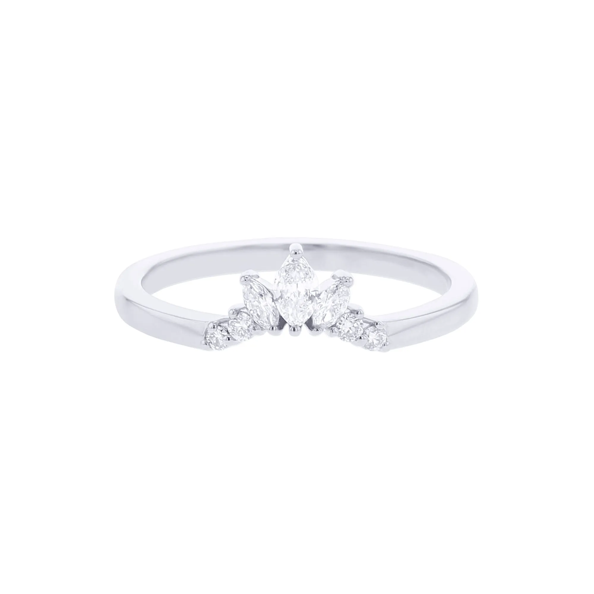 Tiara Curved Diamond Wedding Ring