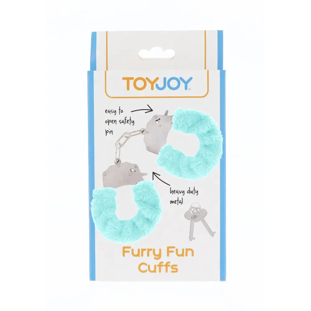 Toyjoy Metal Aqua Furry Fun Wrist Cuffs with 2 Keys