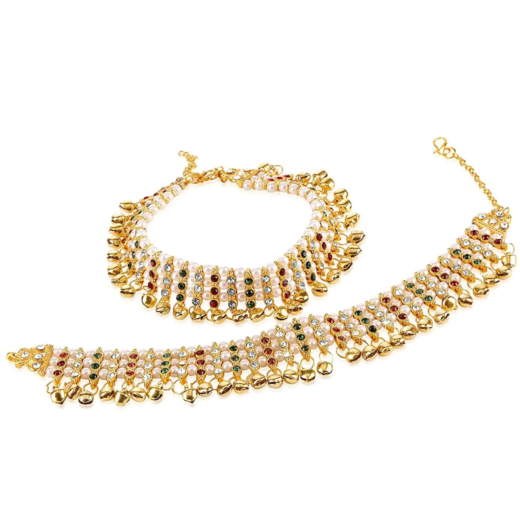 Traditional Heavy Bridal Alloy Anklet Set