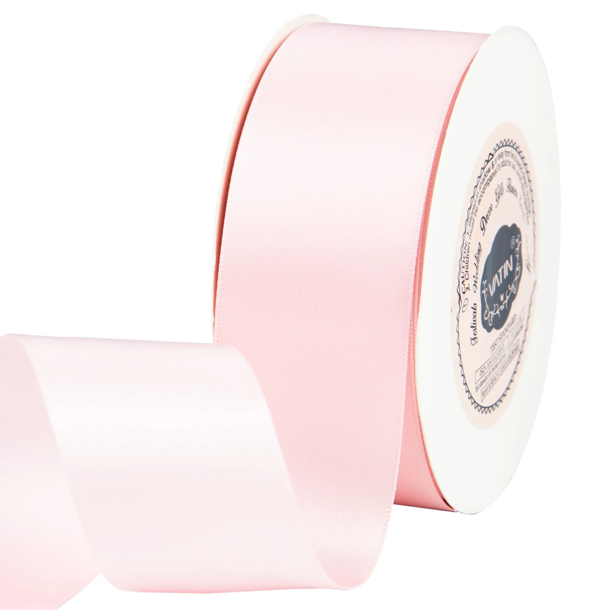 VATIN 1-1/2 inches Wide Double Faced Polyester Satin Ribbon Continuous Ribbon -25 Yard, Perfect for Wedding, Gift Wrapping, Bow Making & Other Projects