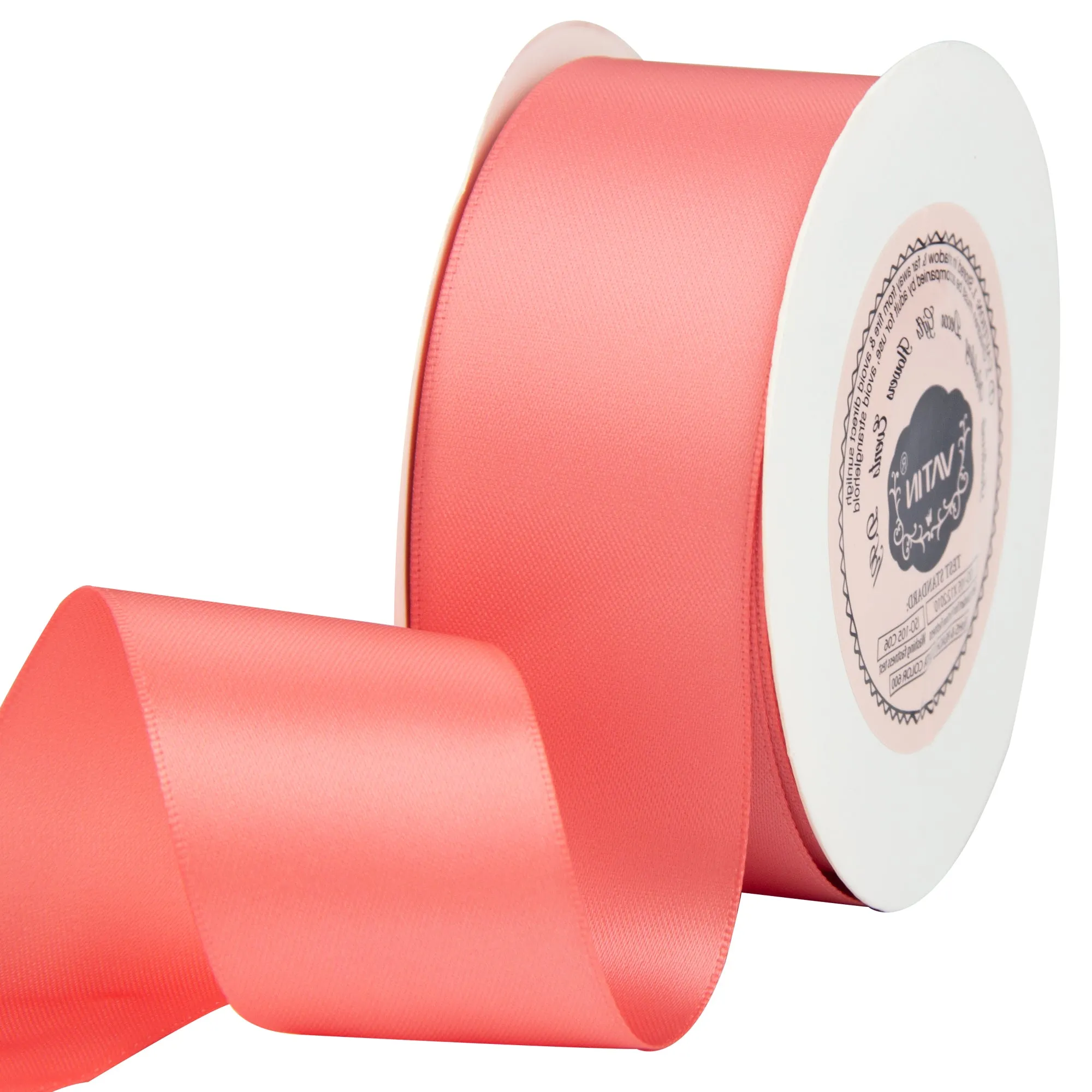 VATIN 1-1/2 inches Wide Double Faced Polyester Satin Ribbon Continuous Ribbon -25 Yard, Perfect for Wedding, Gift Wrapping, Bow Making & Other Projects