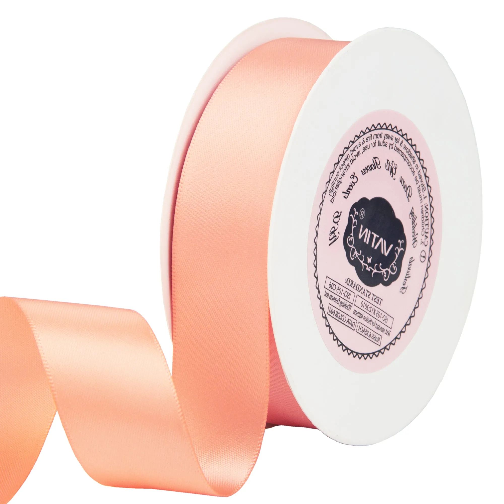 VATIN 1 inch Double Faced Polyester Satin Ribbon - 25 Yard Spool, Perfect for Wedding, Wreath, Baby Shower,Packing and Other Projects