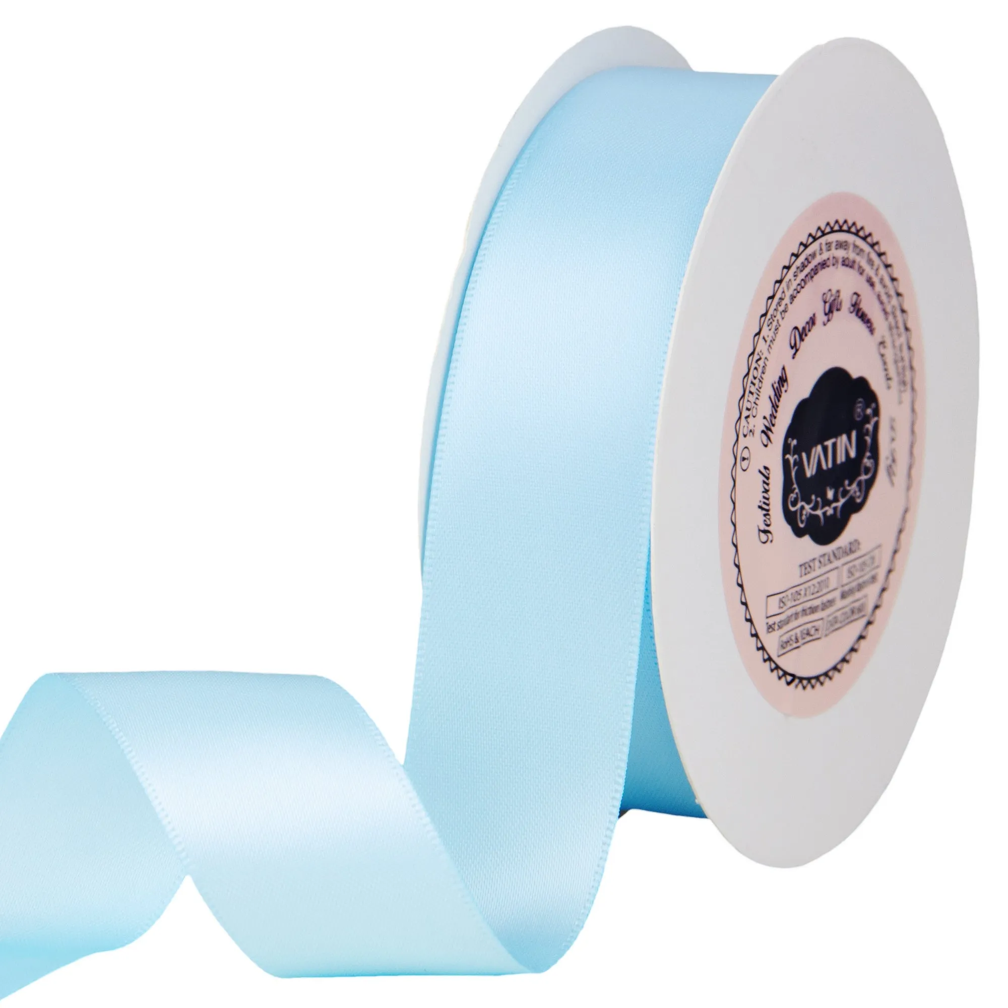 VATIN 1 inch Double Faced Polyester Satin Ribbon - 25 Yard Spool, Perfect for Wedding, Wreath, Baby Shower,Packing and Other Projects