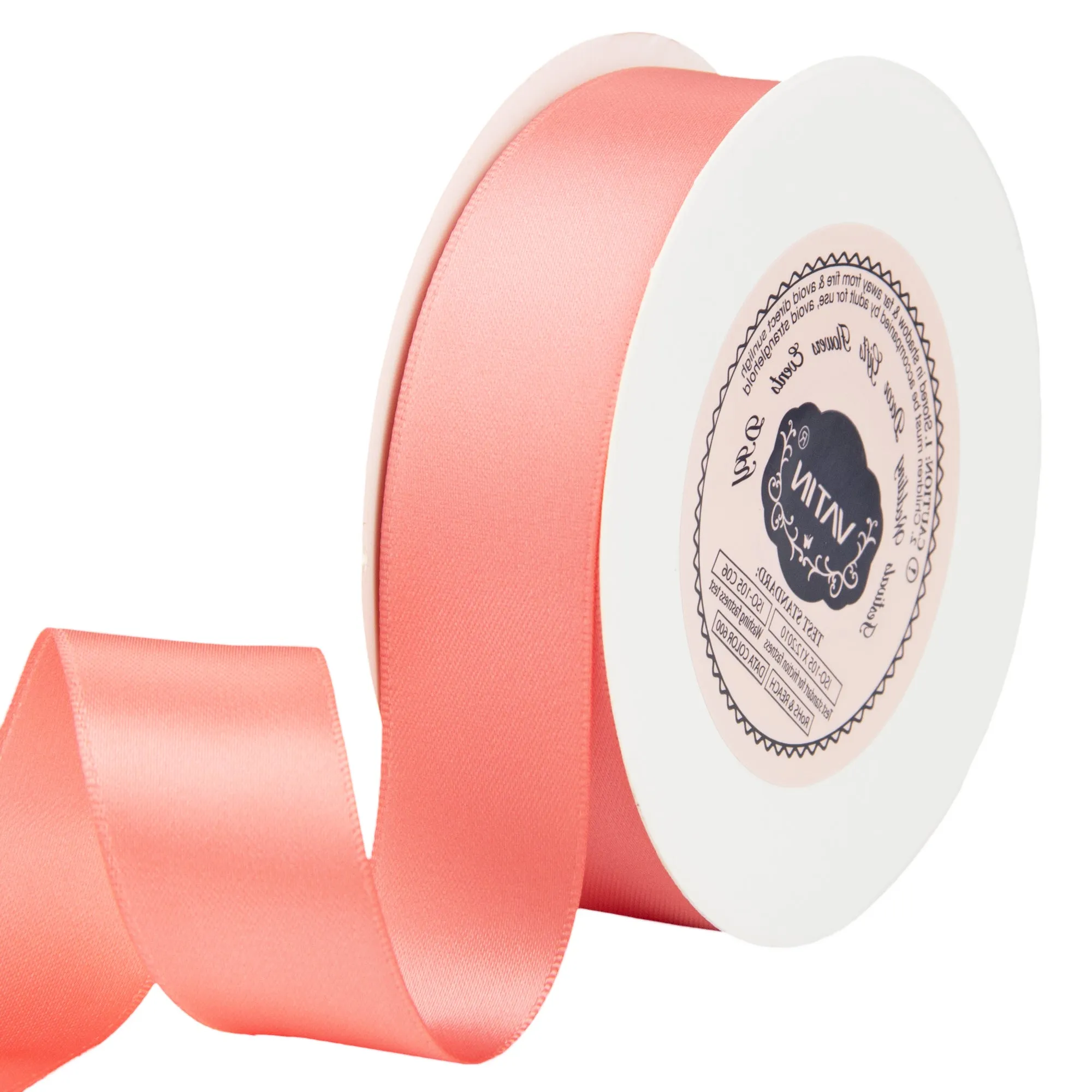 VATIN 1 inch Double Faced Polyester Satin Ribbon - 25 Yard Spool, Perfect for Wedding, Wreath, Baby Shower,Packing and Other Projects