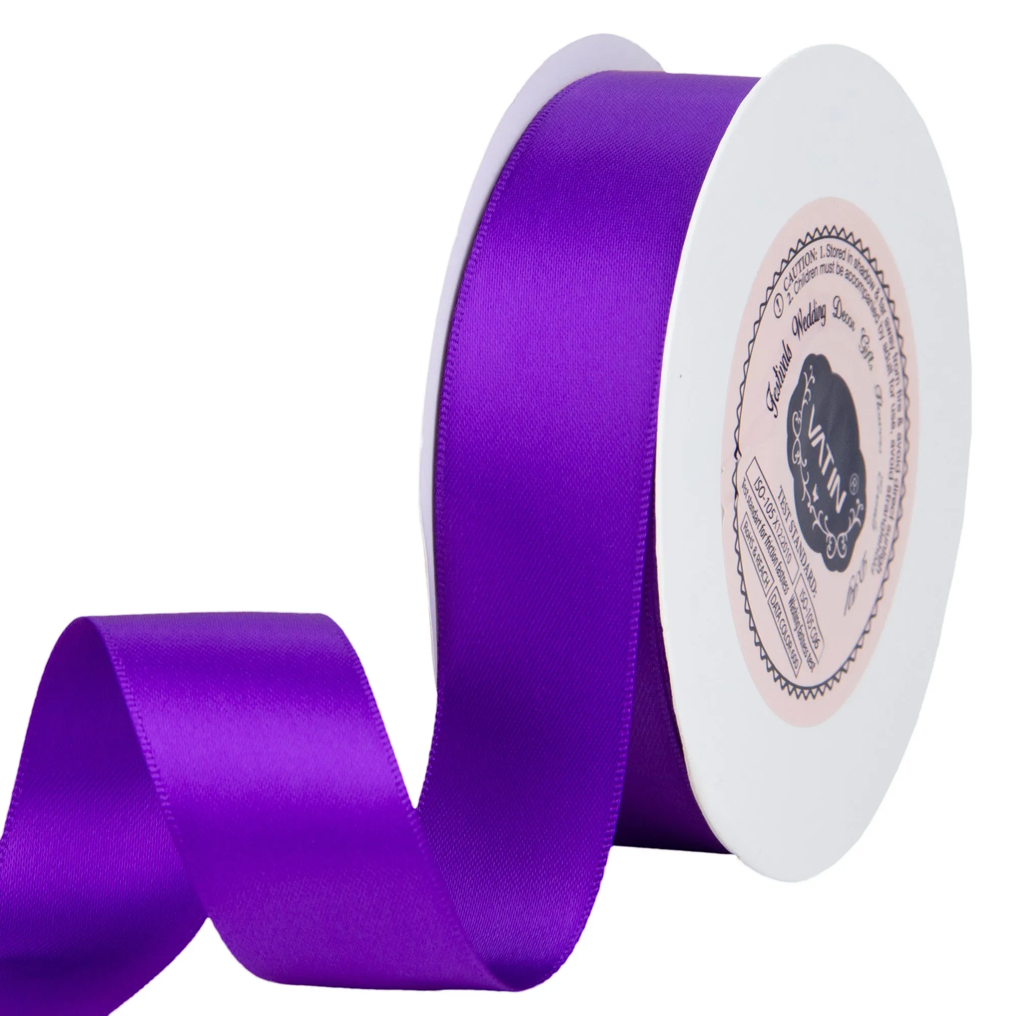 VATIN 1 inch Double Faced Polyester Satin Ribbon - 25 Yard Spool, Perfect for Wedding, Wreath, Baby Shower,Packing and Other Projects