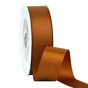 VATIN 1 inch Double Faced Polyester Satin Ribbon Copper - 25 Yard Spool, Perfect for Wedding, Wreath, Baby Shower,Packing and Other Projects