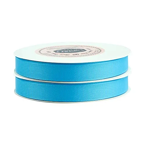 VATIN 1/2" Grosgrain Ribbon, 50-Yard,25 Yards Each Roll Perfect for Wedding Decor, Wreath, Baby Shower,Gift Package Wrapping and Other Projects Turquoise