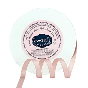 VATIN 1/4 inches Double Faced Rose Gold Polyester Satin Ribbon - 50 Yards for Gift Wrapping Ornaments Party Favor Braids Baby Shower Decoration Floral Arrangement Craft Supplies