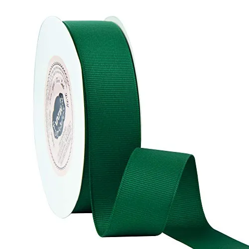 VATIN 1" Grosgrain Ribbon, 50-Yard,25 Yards Each Roll Perfect for Wedding Decor, Wreath, Baby Shower,Gift Package Wrapping and Other Projects Forest Green