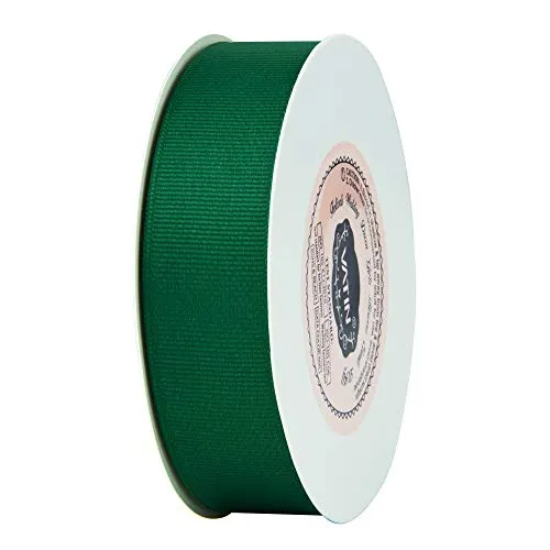 VATIN 1" Grosgrain Ribbon, 50-Yard,25 Yards Each Roll Perfect for Wedding Decor, Wreath, Baby Shower,Gift Package Wrapping and Other Projects Forest Green