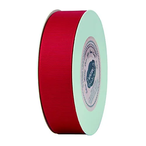 VATIN 1" Grosgrain Ribbon, 50-Yard,25 Yards Each Roll Perfect for Wedding Decor, Wreath, Baby Shower,Gift Package Wrapping and Other Projects Hot Red