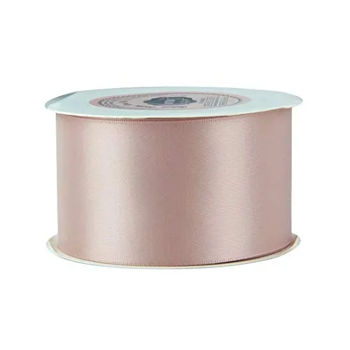 VATIN 2 inches Solid Rose Gold Double Faced Polyester Satin Ribbon for Craft, Gift Wrapping, Hair Bow, Wedding Deco 25 Yard Spool