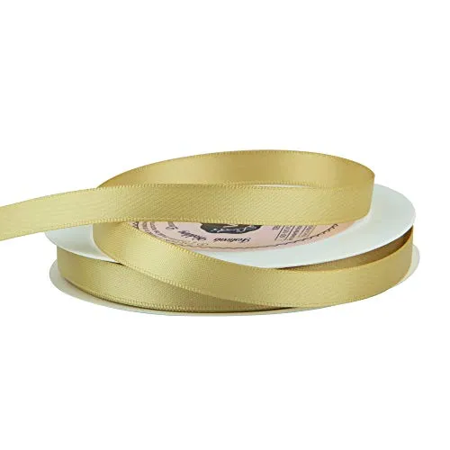 VATIN 3/8 inches Double Faced Gold Polyester Satin Ribbon - 50 Yards for Gift Wrapping Ornaments Party Favor Braids Baby Shower Decoration Floral Arrangement Craft Supplies