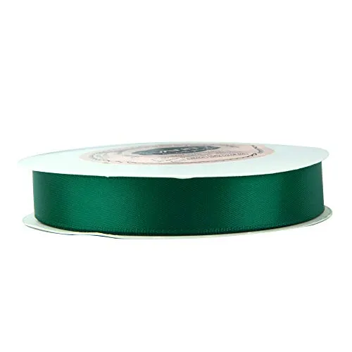 VATIN 5/8 inch Double Faced Polyester Hunter Green Satin Ribbon - 25 Yard Spool, Perfect for Wedding Decor, Wreath, Baby Shower,Gift Package Wrapping and Other Projects