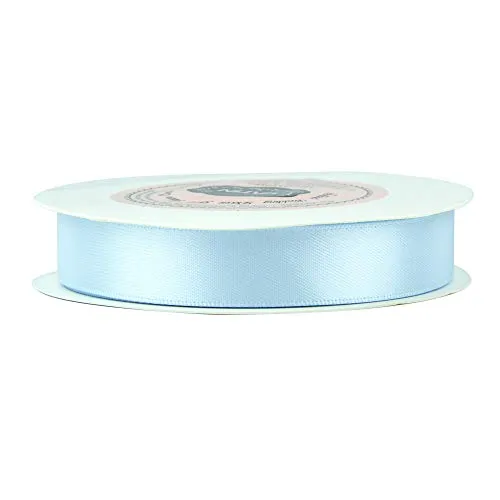 VATIN 5/8 inch Double Faced Polyester Light Blue Satin Ribbon - 25 Yard Spool, Perfect for Wedding Decor, Wreath, Baby Shower,Gift Package Wrapping and Other Projects