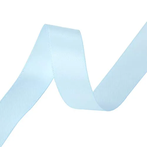 VATIN 5/8 inch Double Faced Polyester Light Blue Satin Ribbon - 25 Yard Spool, Perfect for Wedding Decor, Wreath, Baby Shower,Gift Package Wrapping and Other Projects