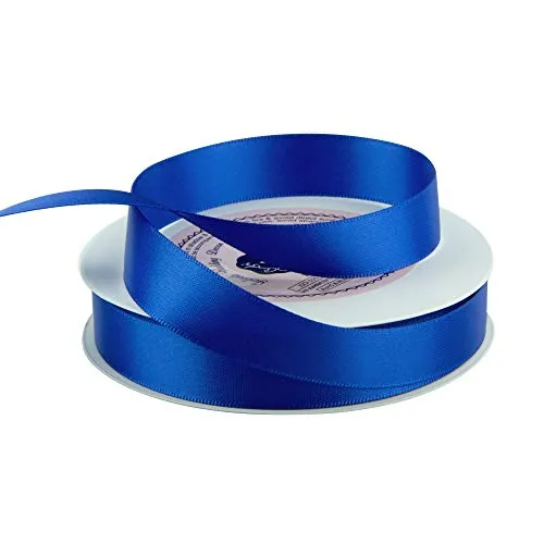 VATIN 5/8 inch Double Faced Polyester Royal Blue/Sapphire Blue Satin Ribbon - 25 Yard Spool, Perfect for Wedding Decor, Wreath, Baby Shower,Gift Package Wrapping and Other Projects