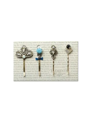 Vintage Sparkle Statement Hair Pin Set #HS12