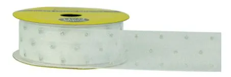 White Glitter Spot Ribbon