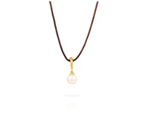 White South Sea Gold Drop Necklace