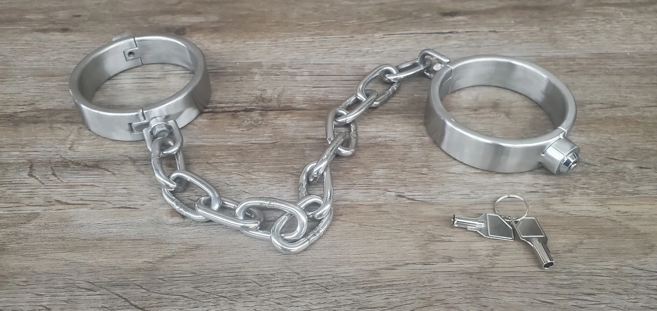 Wholesale Ankle Shackles Stainless Steel 1" Wide Locking Leg Restraint Cuffs w/ D-Ring Hinged Owned BDSM Bondage Sub Submissive Lock Master Mistress