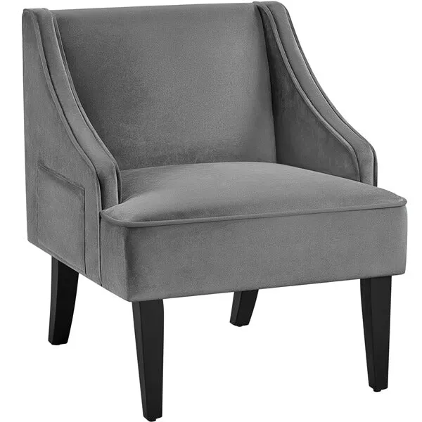 Yaheetech Velvet Club Chair with Pocket