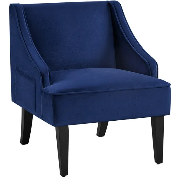 Yaheetech Velvet Club Chair with Pocket